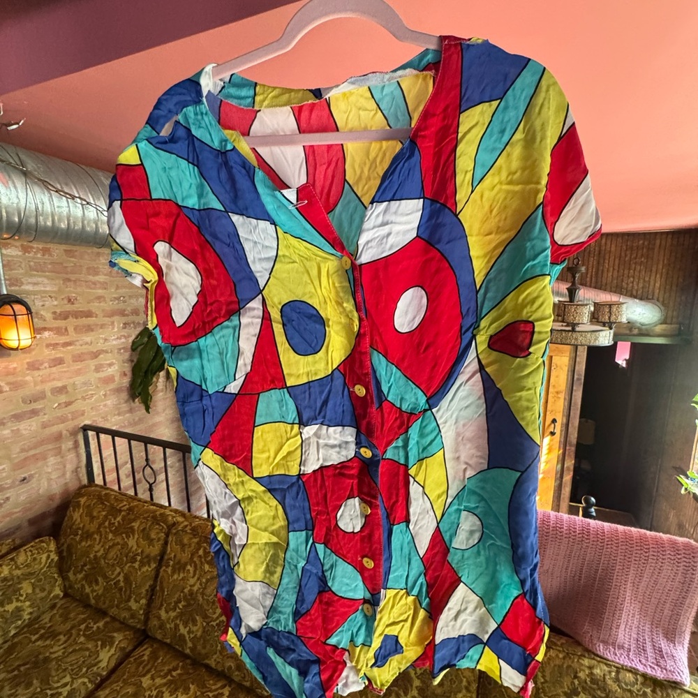 Colorful Geometric Women's Top